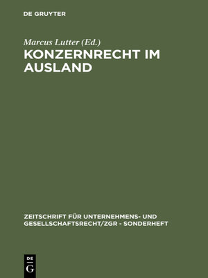 cover image of Konzernrecht im Ausland
